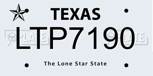 LTP7190 Texas License Plate