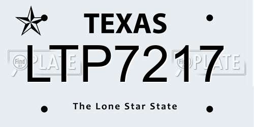 LTP7217 Texas License Plate