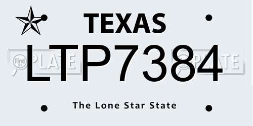 LTP7384 Texas License Plate