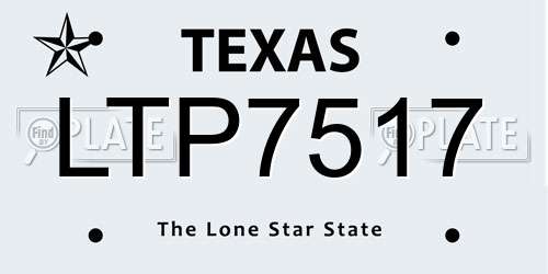 LTP7517 Texas License Plate