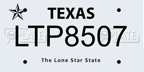 LTP8507 Texas License Plate