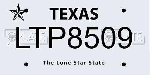 LTP8509 Texas License Plate