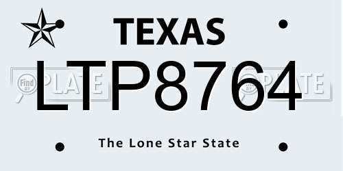 LTP8764 Texas License Plate