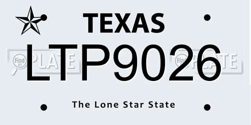 LTP9026 Texas License Plate