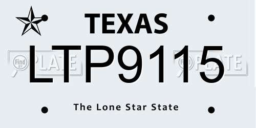 LTP9115 Texas License Plate