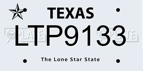 LTP9133 Texas License Plate