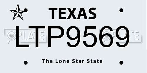 LTP9569 Texas License Plate