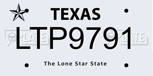 LTP9791 Texas License Plate