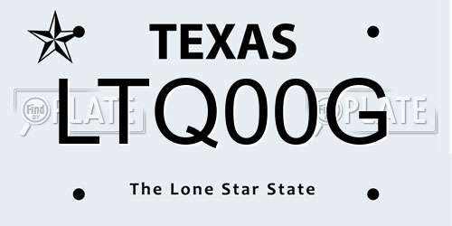 LTQ00G Texas License Plate