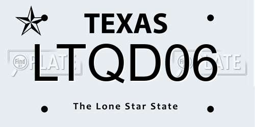 LTQD06 Texas License Plate