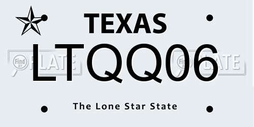 LTQQ06 Texas License Plate