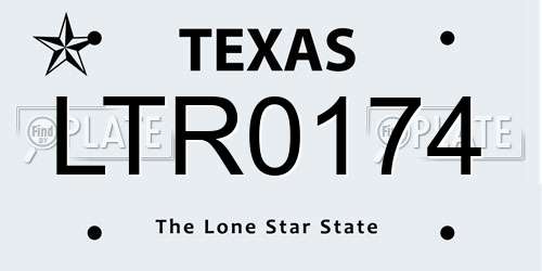 LTR0174 Texas License Plate