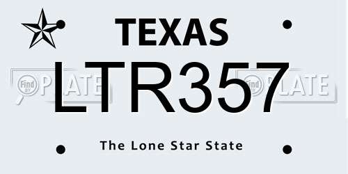 LTR357 Texas License Plate