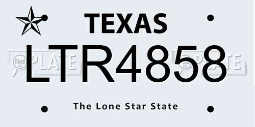 LTR4858 Texas License Plate
