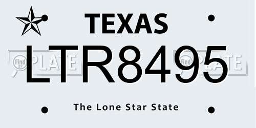 LTR8495 Texas License Plate