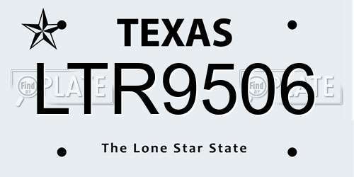 LTR9506 Texas License Plate