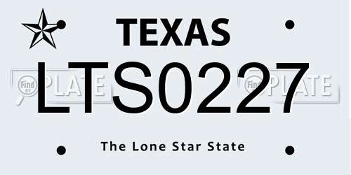 LTS0227 Texas License Plate