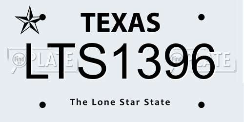 LTS1396 Texas License Plate