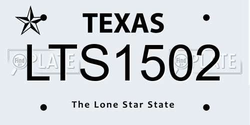 LTS1502 Texas License Plate