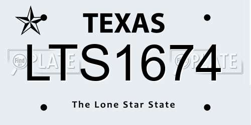 LTS1674 Texas License Plate