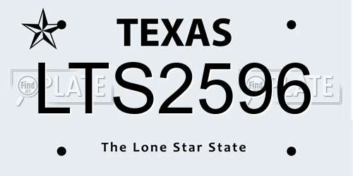 LTS2596 Texas License Plate