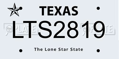 LTS2819 Texas License Plate