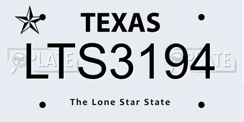 LTS3194 Texas License Plate