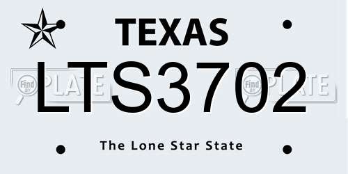 LTS3702 Texas License Plate
