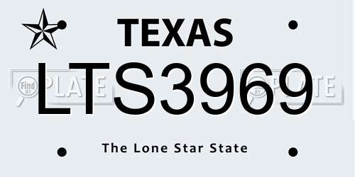 LTS3969 Texas License Plate