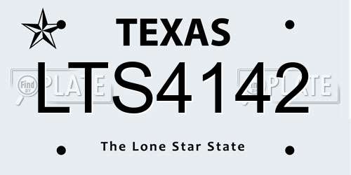 LTS4142 Texas License Plate