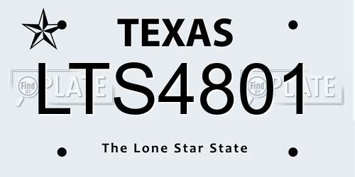 LTS4801 Texas License Plate