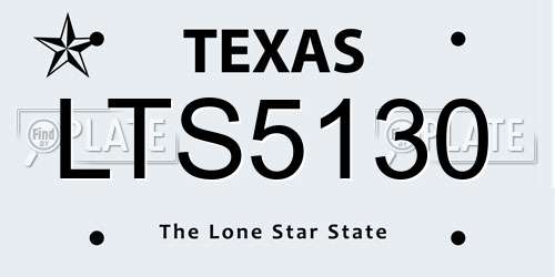 LTS5130 Texas License Plate