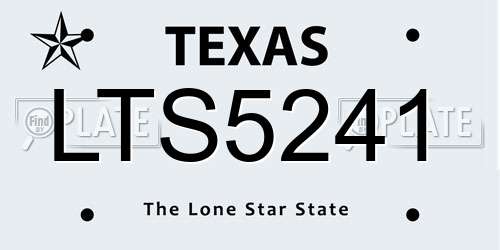 LTS5241 Texas License Plate