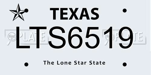 LTS6519 Texas License Plate