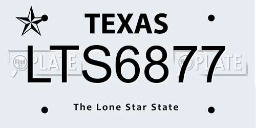 LTS6877 Texas License Plate