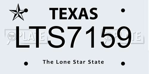 LTS7159 Texas License Plate