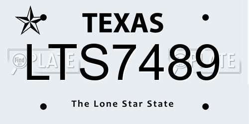 LTS7489 Texas License Plate