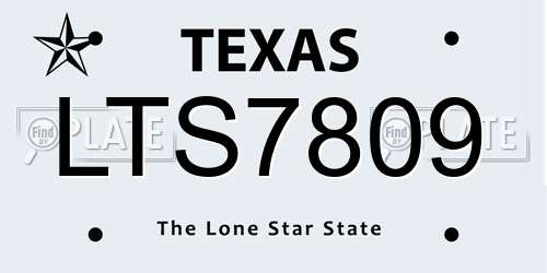LTS7809 Texas License Plate