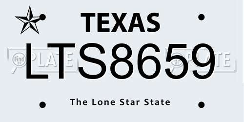LTS8659 Texas License Plate