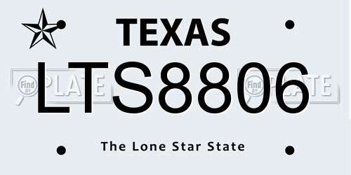 LTS8806 Texas License Plate