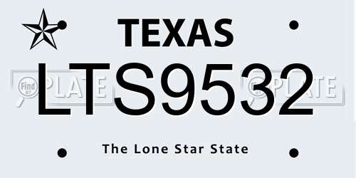 LTS9532 Texas License Plate