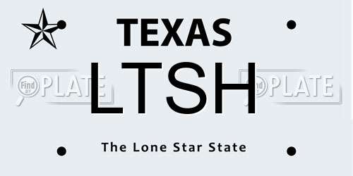 LTSH Texas License Plate