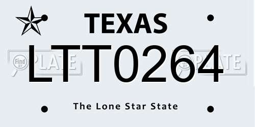 LTT0264 Texas License Plate