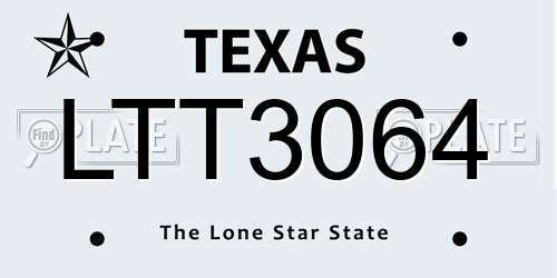 LTT3064 Texas License Plate