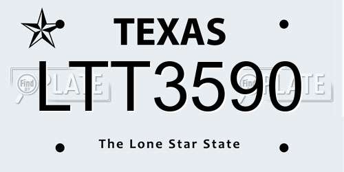 LTT3590 Texas License Plate