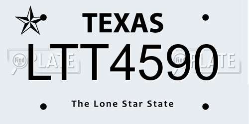 LTT4590 Texas License Plate