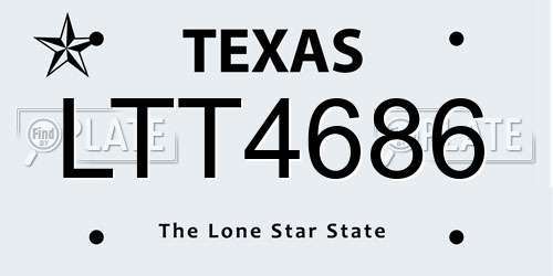 LTT4686 Texas License Plate
