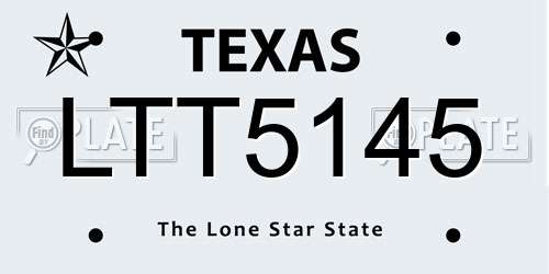 LTT5145 Texas License Plate
