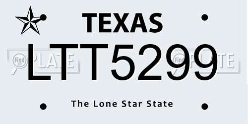 LTT5299 Texas License Plate