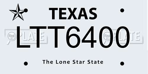 LTT6400 Texas License Plate